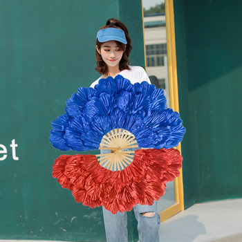 Βεντάλια Χορού με Άνοιγμα Παιώνιας για Ενήλικες, Μεγάλα Πέταλα Διπλής Όψης, Στριφτά Στηρίγματα Παράστασης Yangko, Παιδική Βεντάλια Χορού Παράστασης