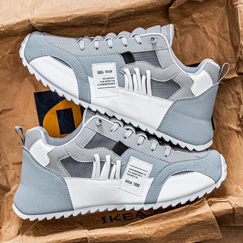 Külkereskedelmi divatos sportcipő, alacsony szárú, zárt, kerek fejű, egyszínű PU hámréteg és PVC alj