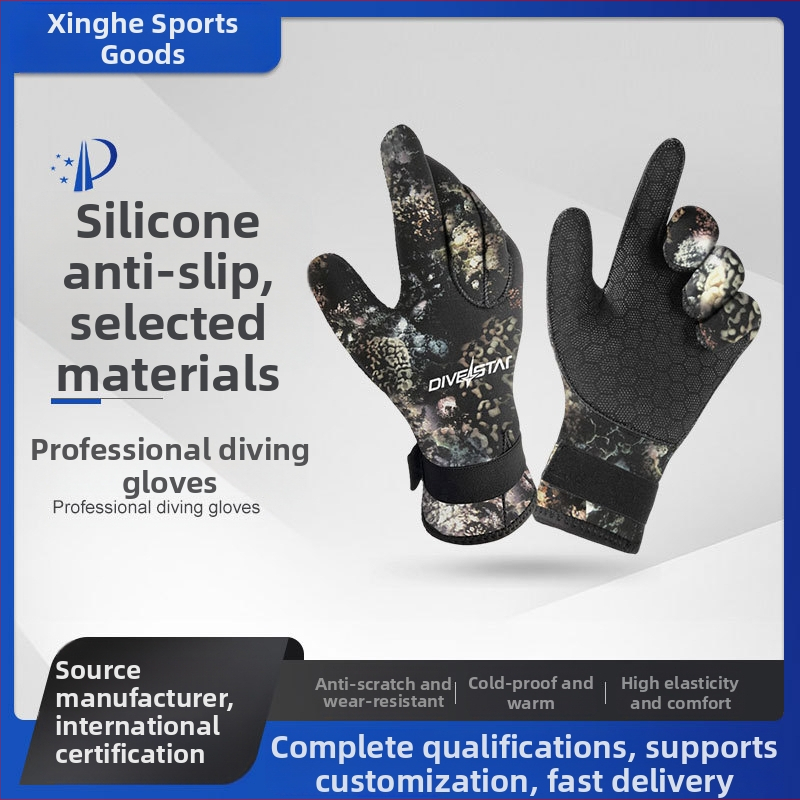 „Qianxing“ 3/5 mm nardymo pirštinės nardymui su vamzdeliu ir banglenčių sportui, neslystančios, neįpjovimams atsparios, šiltos, atsparios dilimui, žiemos maudynėms, žvejybai ir žuvų gaudymui. Yra sandėlyje.