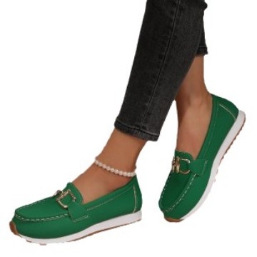 2024 tavaszi új divatos kerek orrú vastag talpú divatos alkalmi nagy méretű női bebújós cipő