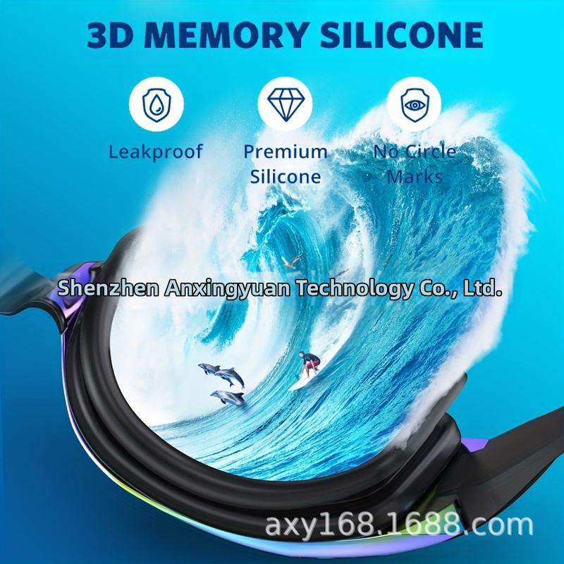 Очила за плуване за възрастни с трансгранични експлозии, HD галванични лещи против замъгляване за мъже и жени с тапи за уши, щипка за нос, директна доставка от фабриката