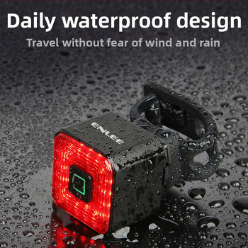 „Enlee“ dviračio galinis žibintas stabdžiams išmanusis galinis žibintas įkrovimui LED vandeniui atsparus naktinio važiavimo įspėjamasis žibintas važiavimo įranga