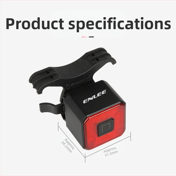 „Enlee“ dviračio galinis žibintas stabdžiams išmanusis galinis žibintas įkrovimui LED vandeniui atsparus naktinio važiavimo įspėjamasis žibintas važiavimo įranga