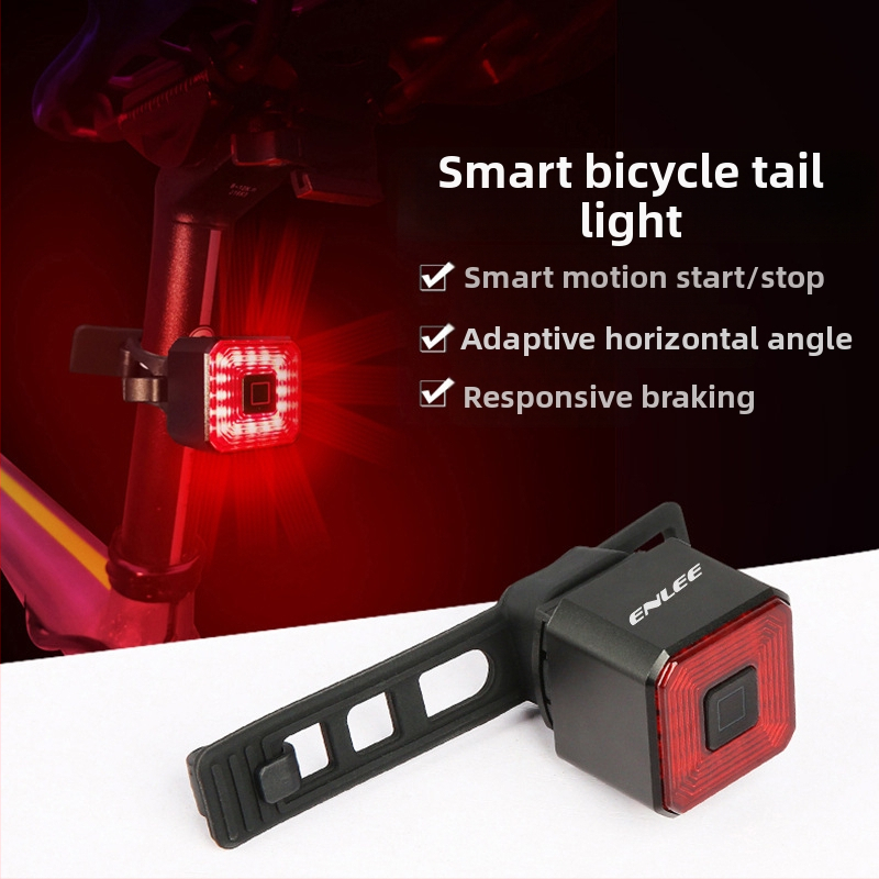 „Enlee“ dviračio galinis žibintas stabdžiams išmanusis galinis žibintas įkrovimui LED vandeniui atsparus naktinio važiavimo įspėjamasis žibintas važiavimo įranga