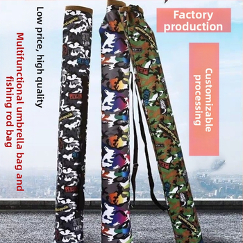 Gamintojo sulankstomas meškerės krepšys, atsparus vandeniui, greitai džiūstantis Oksfordo audinio skėčio krepšys, daugiafunkcis žvejybos reikmenų krepšys, žvejybos įrangos krepšys