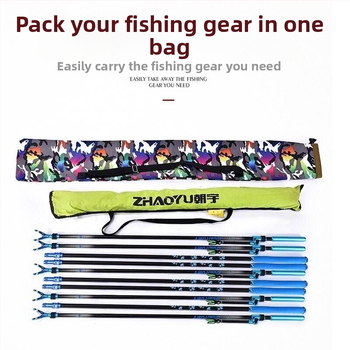 Gamintojo sulankstomas meškerės krepšys, atsparus vandeniui, greitai džiūstantis Oksfordo audinio skėčio krepšys, daugiafunkcis žvejybos reikmenų krepšys, žvejybos įrangos krepšys