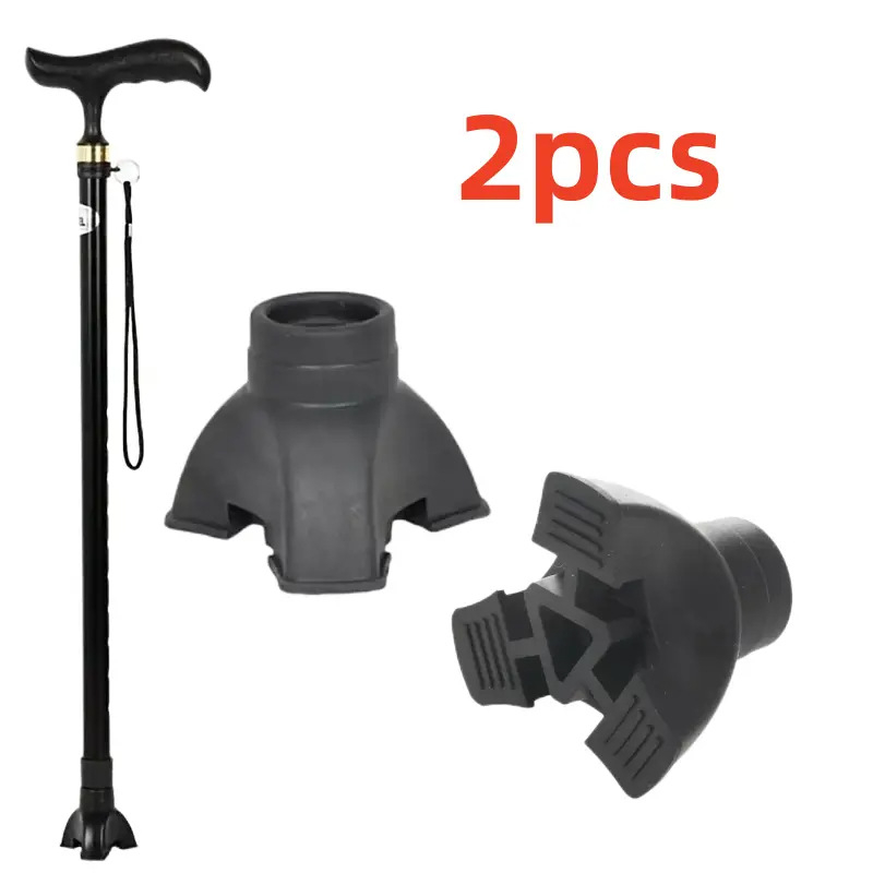 2 db-os túrabot lábvédő, csúszásgátló háromszög alakú gumi lábvédő, mankó lábvédő