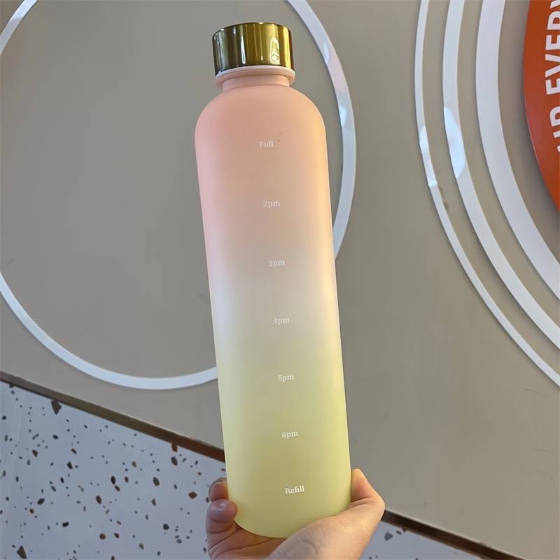 1000ml välistingimustes sportimiseks mõeldud veepudel suure mahutavusega jäätunud gradientvärvi spordiveetass roostevabast terasest kattega plasttops