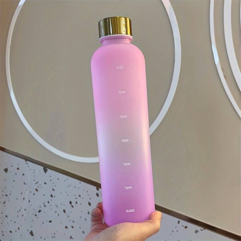 1000ml välistingimustes sportimiseks mõeldud veepudel suure mahutavusega jäätunud gradientvärvi spordiveetass roostevabast terasest kattega plasttops