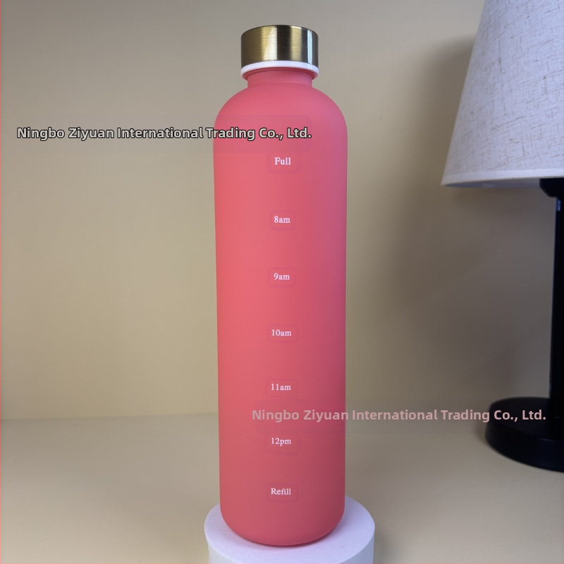 1000ml välistingimustes sportimiseks mõeldud veepudel suure mahutavusega jäätunud gradientvärvi spordiveetass roostevabast terasest kattega plasttops