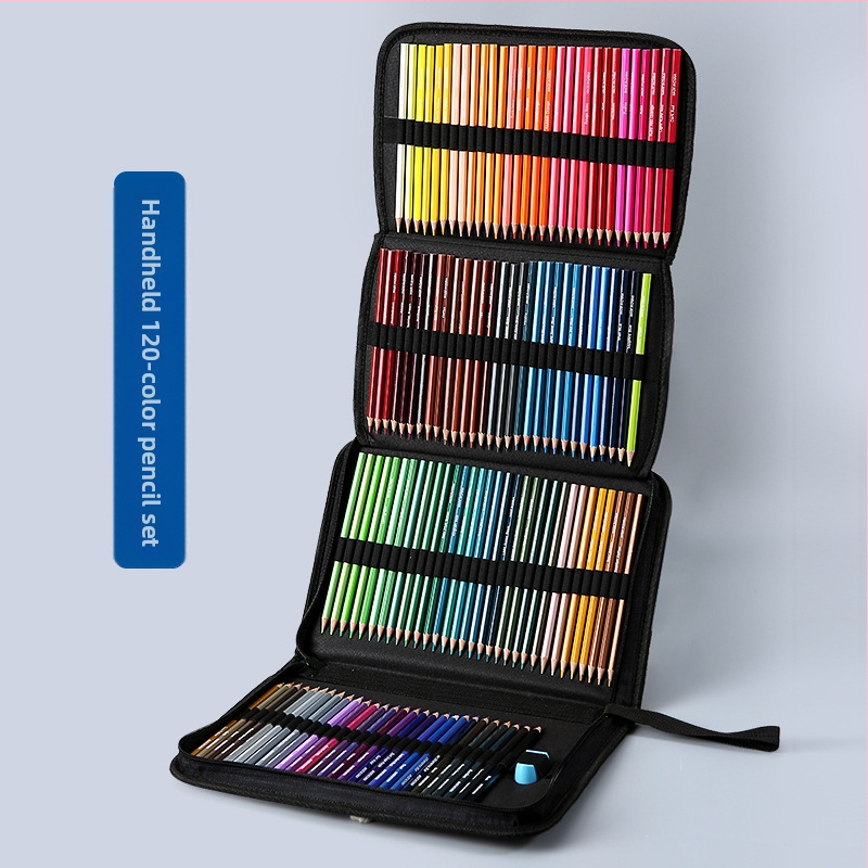 Калъф за моливи с дупка, завеса, платно, голям капацитет, ученик, деца, изкуство, рисуване, скица, цвят, олово, живопис, канцеларски материали, многоцветен