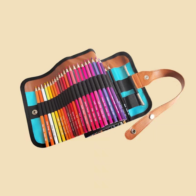 Didelės talpos skylėtas rašiklis užuolaidoms, drobė, pieštukų dėklas mokiniams, vaikų dailės piešimas, eskizas, spalvotas švinas, tapyba, kanceliarinių prekių krepšys, daugiaspalvis