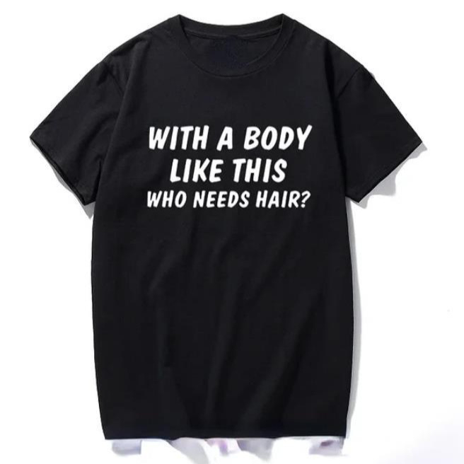 Férfi betűmintás divatos pamut kerek nyakú póló vicces szabadtéri ruházat ajándék