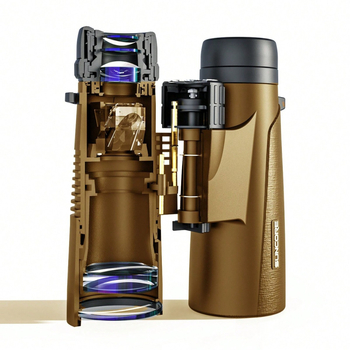 „Pronite Bonai 12x50“ dideli „Black Panther“ žiūronai, didelio didinimo, didelės raiškos, rudi, karinės žalios spalvos, pristatyti per 7 dienas