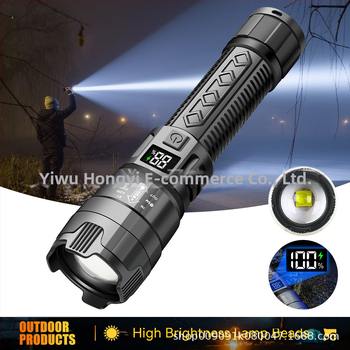 Εκρηκτικός Ψηφιακός Ηλεκτρικός Φακός ABS με Ισχυρό Φως, Πολυλειτουργικός Τηλεσκοπικός Φακός Zoom, Εξωτερικός Φορητός Φακός