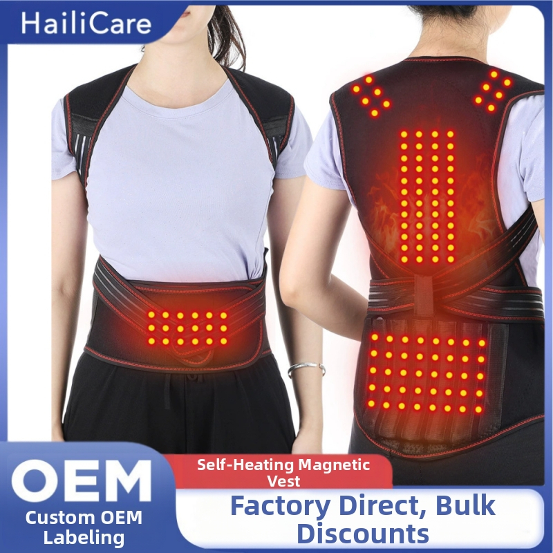 Трансгранична 118 самозагряваща се магнитна подложка за рамо, жилетка, колан, подложка за рамо, топла риза, жилетка с магнитна терапия, подложка за гръб