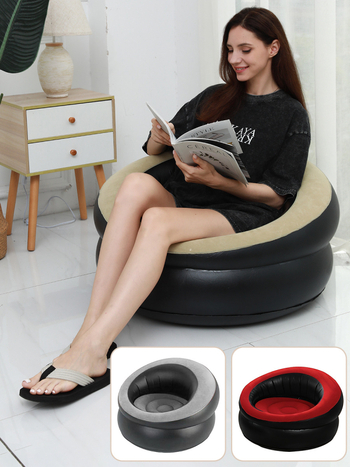 Piiriülesed plahvatused täispuhutav laisk flokeeriv diivan lamav vaba aja täispuhutav diivan kaheosaline komplekt pedaalidega erinevates stiilides