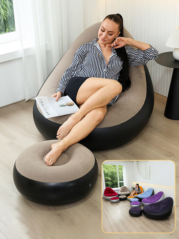 Piiriülesed plahvatused täispuhutav laisk flokeeriv diivan lamav vaba aja täispuhutav diivan kaheosaline komplekt pedaalidega erinevates stiilides