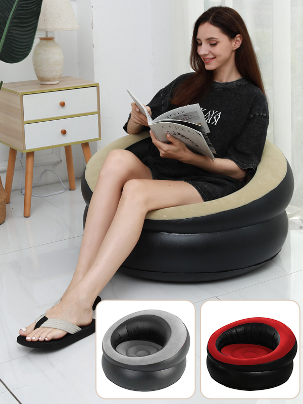 Piiriülesed plahvatused täispuhutav laisk flokeeriv diivan lamav vaba aja täispuhutav diivan kaheosaline komplekt pedaalidega erinevates stiilides