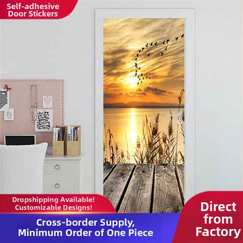 Shangyi 3D bejárati ajtó gardrób dekoratív fali matricák öntapadós fürdőszoba ajtó felújítás ajtó matricák otthon vízálló és tartós