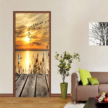 Shangyi 3D Ντουλάπα Εισόδου Διακοσμητικά Αυτοκόλλητα Τοίχου Αυτοκόλλητα Ανακαίνισης Πόρτας Μπάνιου Αυτοκόλλητα Πόρτας για Σπίτι Αδιάβροχα και Ανθεκτικά