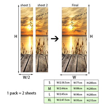Shangyi 3D Ντουλάπα Εισόδου Διακοσμητικά Αυτοκόλλητα Τοίχου Αυτοκόλλητα Ανακαίνισης Πόρτας Μπάνιου Αυτοκόλλητα Πόρτας για Σπίτι Αδιάβροχα και Ανθεκτικά