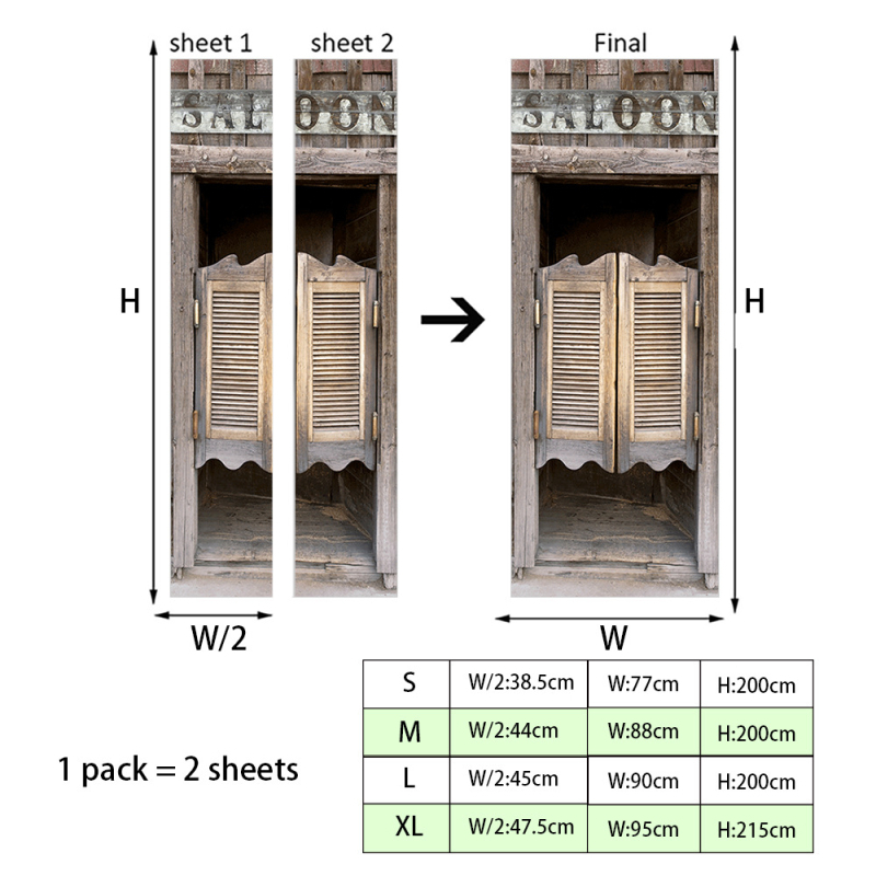 Shangyi 3D bejárati ajtó gardrób dekoratív fali matricák öntapadós fürdőszoba ajtó felújítás ajtó matricák otthon vízálló és tartós