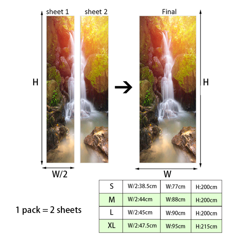 Shangyi 3D bejárati ajtó gardrób dekoratív fali matricák öntapadós fürdőszoba ajtó felújítás ajtó matricák otthon vízálló és tartós