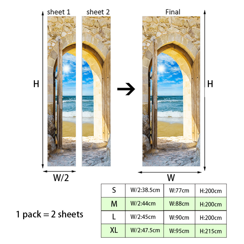 Shangyi 3D bejárati ajtó gardrób dekoratív fali matricák öntapadós fürdőszoba ajtó felújítás ajtó matricák otthon vízálló és tartós