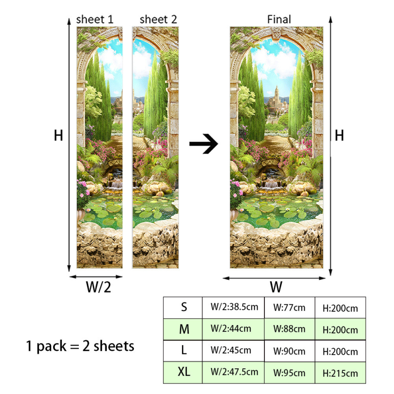 Shangyi 3D bejárati ajtó gardrób dekoratív fali matricák öntapadós fürdőszoba ajtó felújítás ajtó matricák otthon vízálló és tartós