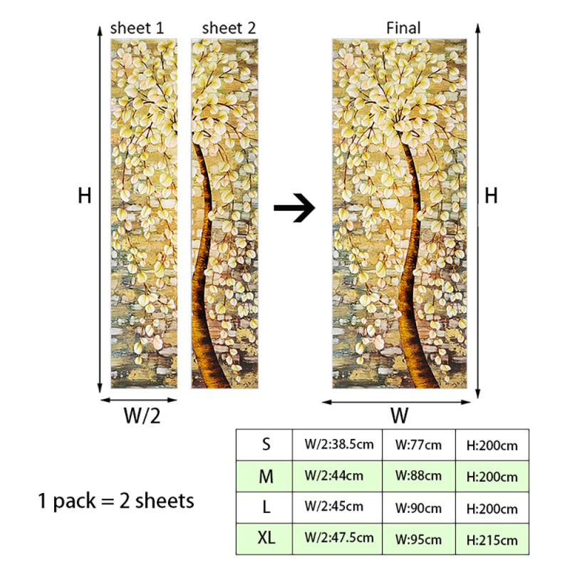 Shangyi 3D bejárati ajtó gardrób dekoratív fali matricák öntapadós fürdőszoba ajtó felújítás ajtó matricák otthon vízálló és tartós