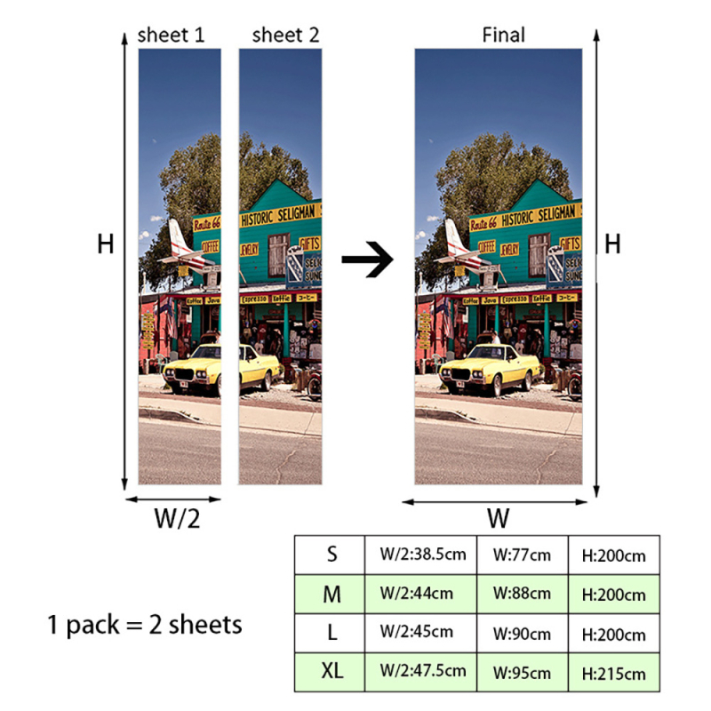 Shangyi 3D bejárati ajtó gardrób dekoratív fali matricák öntapadós fürdőszoba ajtó felújítás ajtó matricák otthon vízálló és tartós