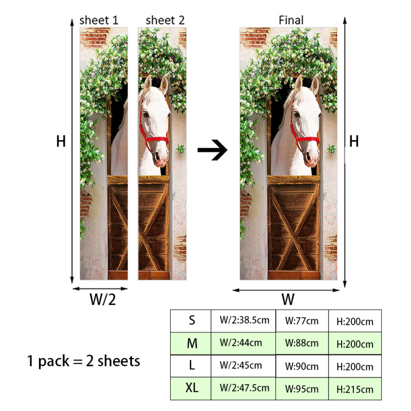Shangyi 3D bejárati ajtó gardrób dekoratív fali matricák öntapadós fürdőszoba ajtó felújítás ajtó matricák otthon vízálló és tartós
