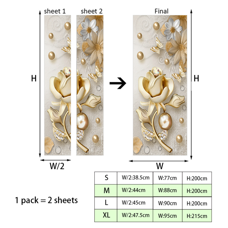 Shangyi 3D bejárati ajtó gardrób dekoratív fali matricák öntapadós fürdőszoba ajtó felújítás ajtó matricák otthon vízálló és tartós