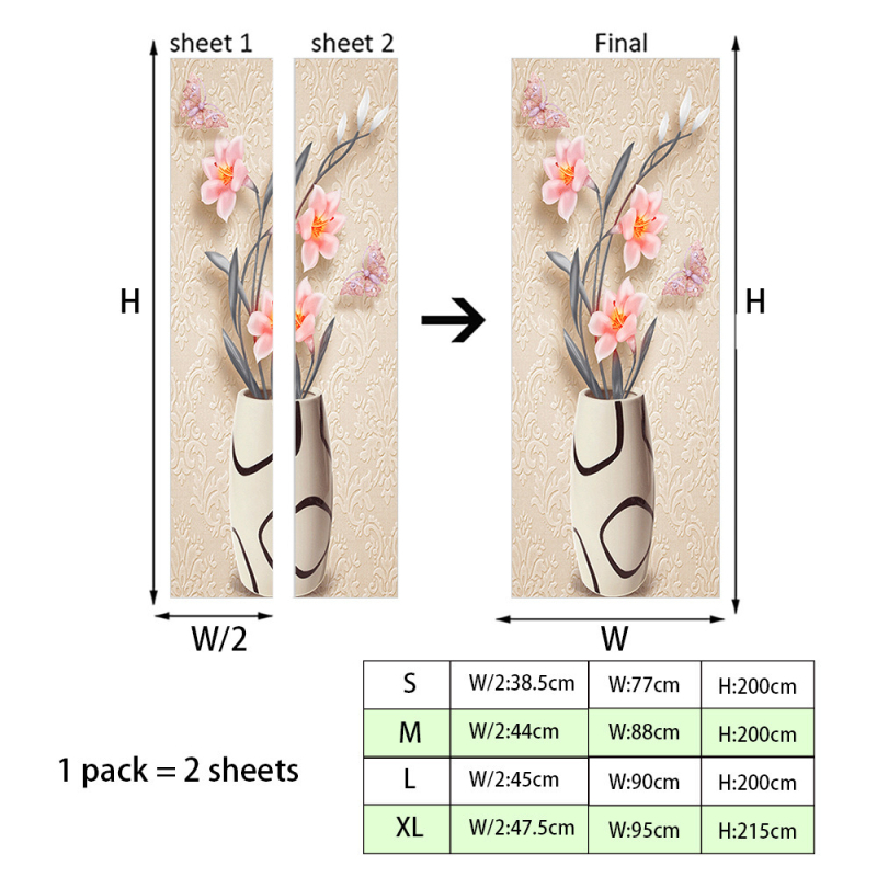 Shangyi 3D bejárati ajtó gardrób dekoratív fali matricák öntapadós fürdőszoba ajtó felújítás ajtó matricák otthon vízálló és tartós
