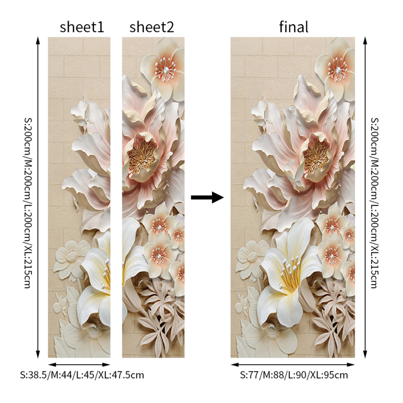 Shangyi 3D bejárati ajtó gardrób dekoratív fali matricák öntapadós fürdőszoba ajtó felújítás ajtó matricák otthon vízálló és tartós