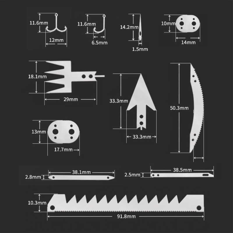 Kültéri többfunkciós horgászkártya 22 az egyben hordozható horgász- és vadászeszköz vad túlélőeszköz horgászfelszerelés horgászfelszerelés