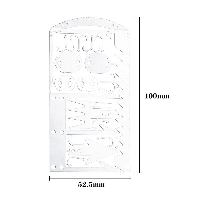 Kültéri többfunkciós horgászkártya 22 az egyben hordozható horgász- és vadászeszköz vad túlélőeszköz horgászfelszerelés horgászfelszerelés