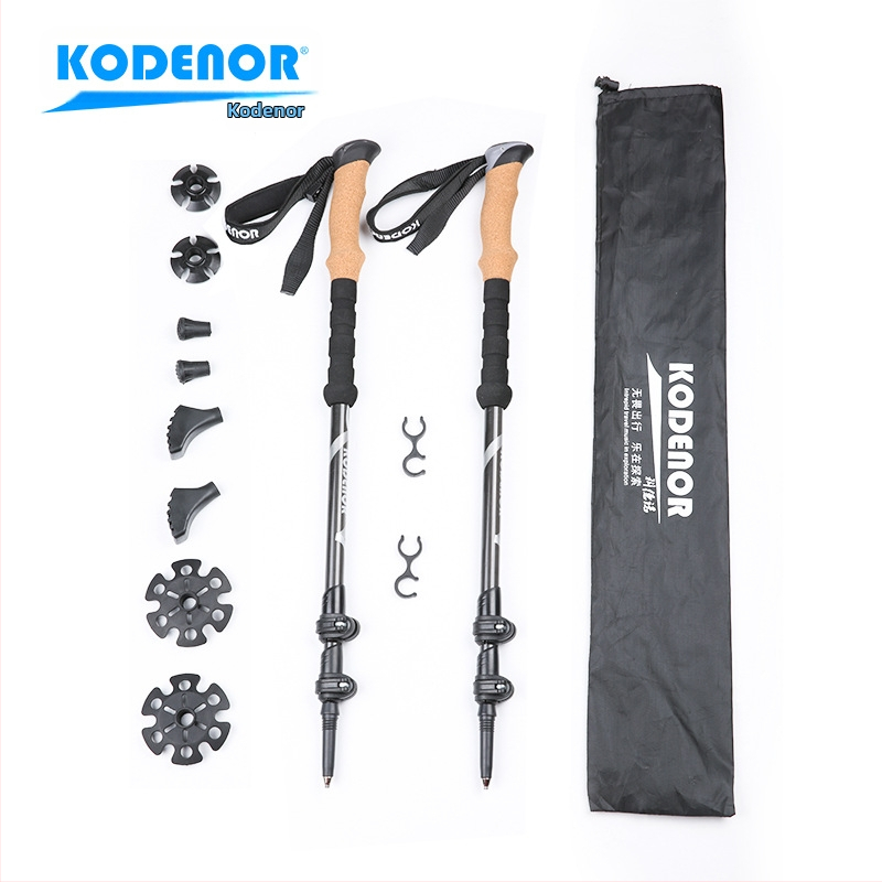 Kedeno Outdoor Kdn-001 szénszálas sétabot teleszkópos háromrészes külső zárral összecsukható nád túrabot könnyű
