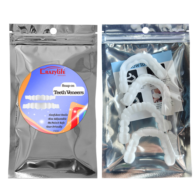 Crazylife ülemiste ja alumiste hammaste laminaat dekoratiivsed breketid naeratushambad proteesid mugavad hambakatted