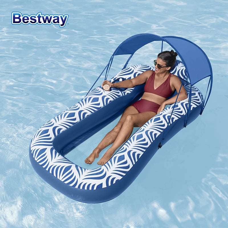Bestway Φουσκωτό Νερό Πλωτό Κρεβάτι Queen Size για Ενήλικες Παιδιά Κύκλος Κολύμβησης Πισίνα Παραλία Πάρτι Πλωτό Χαλί