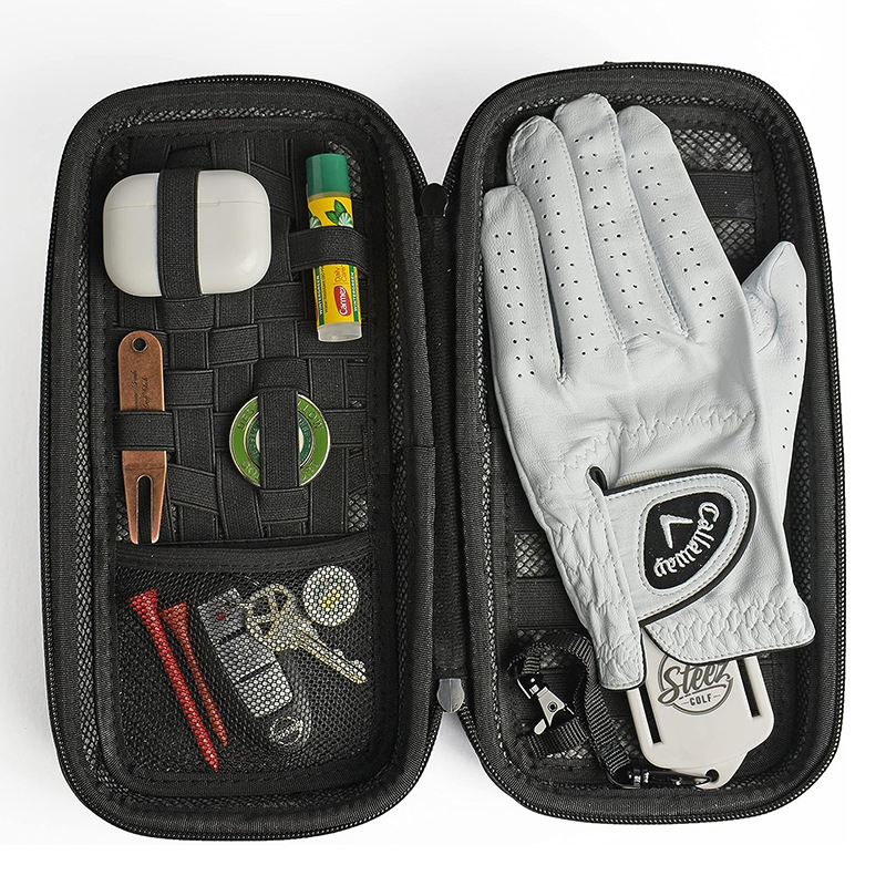 Golfo pirštinių stovas, apsauginis dangtelis, EVA laikymo krepšys, nešiojamas pirštinių laikiklis, priedai, montavimo dėžutė