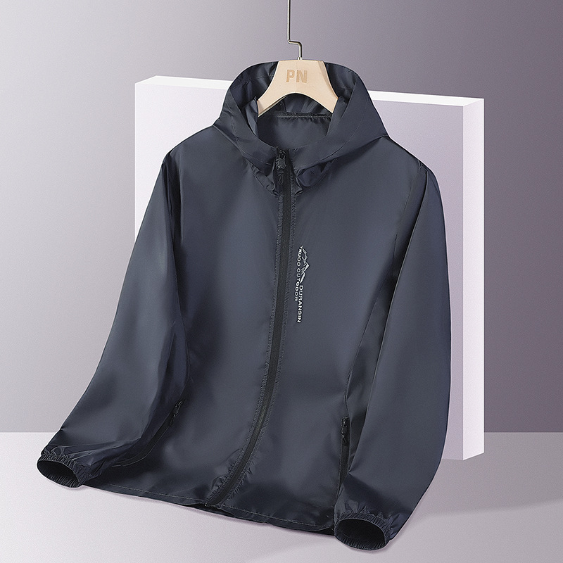 Ρούχα προστασίας από τον ήλιο Ανδρικά καλοκαιρινά, αναπνεύσιμα, ρούχα από μετάξι πάγου για λεπτό δέρμα Ανδρικά ρούχα προστασίας από τον ήλιο για ψάρεμα Μπουφάν για υπαίθριες δραστηριότητες Μπουφάν με κουκούλα