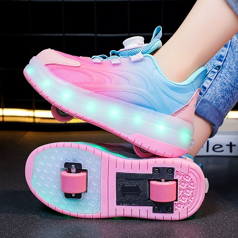 Lastejalatsid Poiste tossud 2023 Uued saabumise pöörleva pandlaga laste lahedad küberkiusajad Coxes sügisesed välklambiga rulluisud