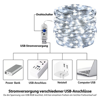 USB styga LED vario vielos lempa sodo lauko kempingo lempa kiemo atmosferos lempa giptų žvaigždės kambario dekoravimas naktinė lemputė