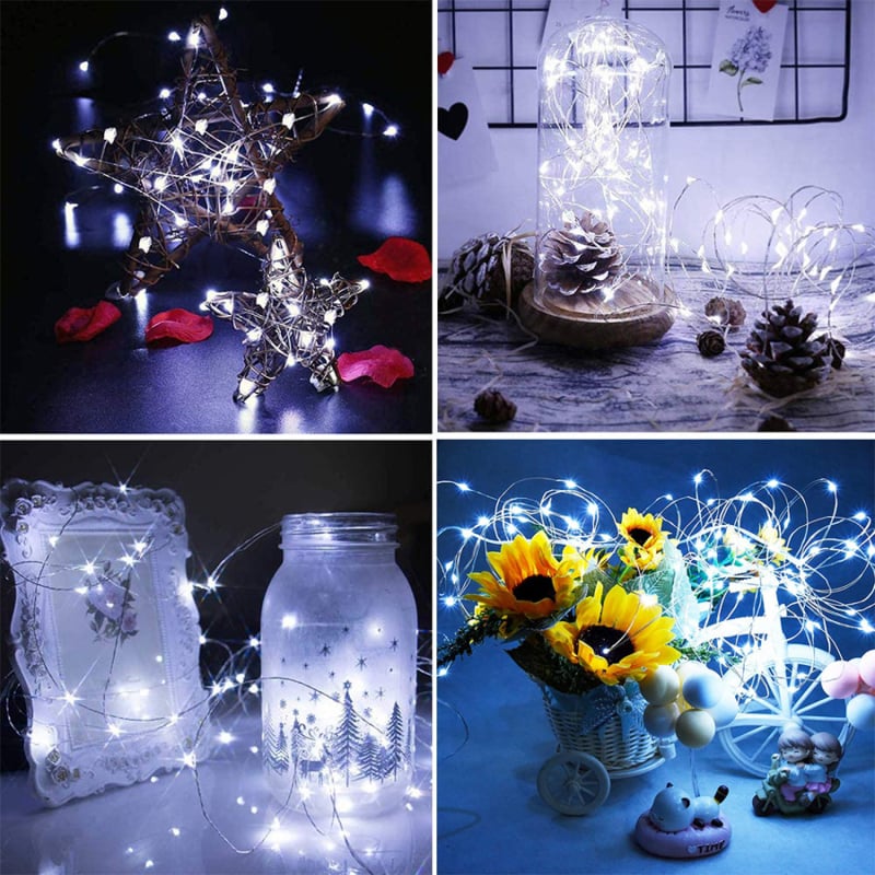 USB низ LED медна тел лампа градинска външна къмпинг лампа дворна атмосфера лампа циганска звезда стая декорация нощна светлина