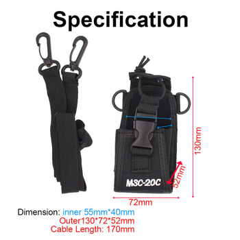 MSC-20C Interphone nailonist nahast käetoe kaitseümbris TYT/Quansheng Baofeng UV5R/888S/UV82