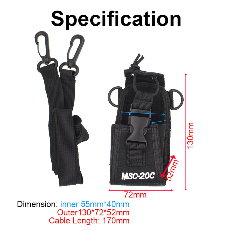 MSC-20C Interphone nailonist nahast käetoe kaitseümbris TYT/Quansheng Baofeng UV5R/888S/UV82