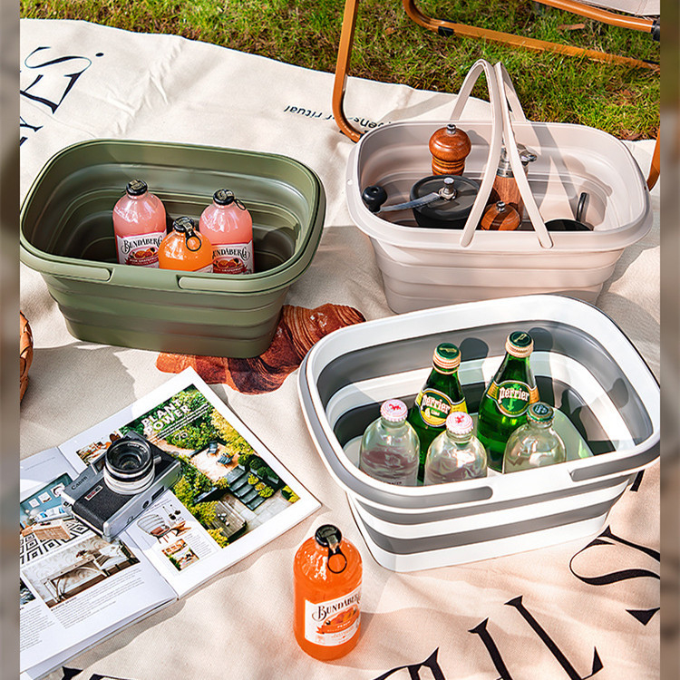 Piknikkosár Kültéri Kemping Piknik Többfunkciós Hordozható Összecsukható Tárolókosár Háztartási Konyhai Vegyes Hordozható Tárolókosár