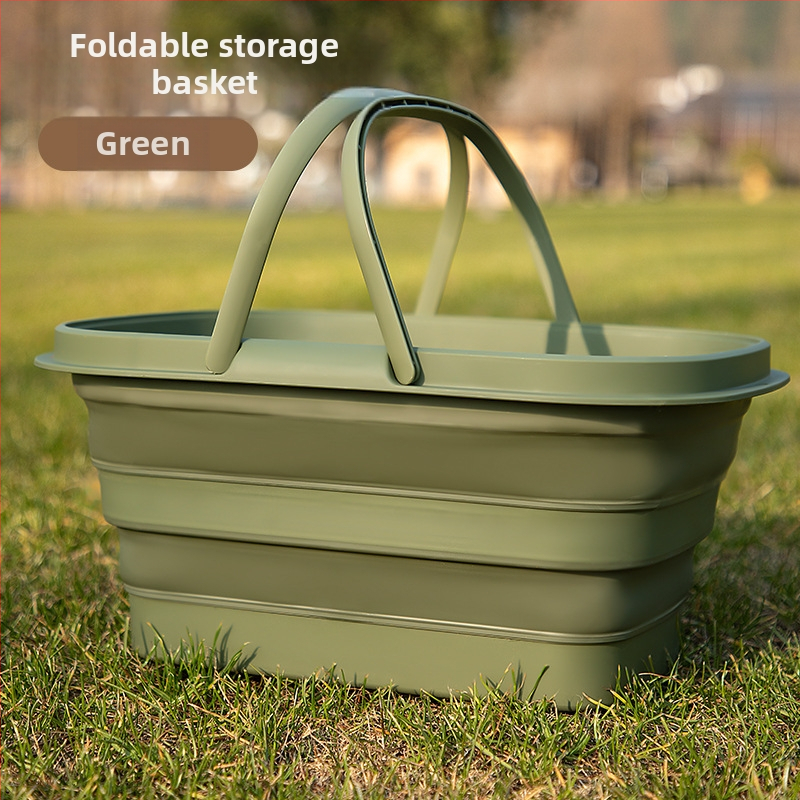 Piknikkosár Kültéri Kemping Piknik Többfunkciós Hordozható Összecsukható Tárolókosár Háztartási Konyhai Vegyes Hordozható Tárolókosár